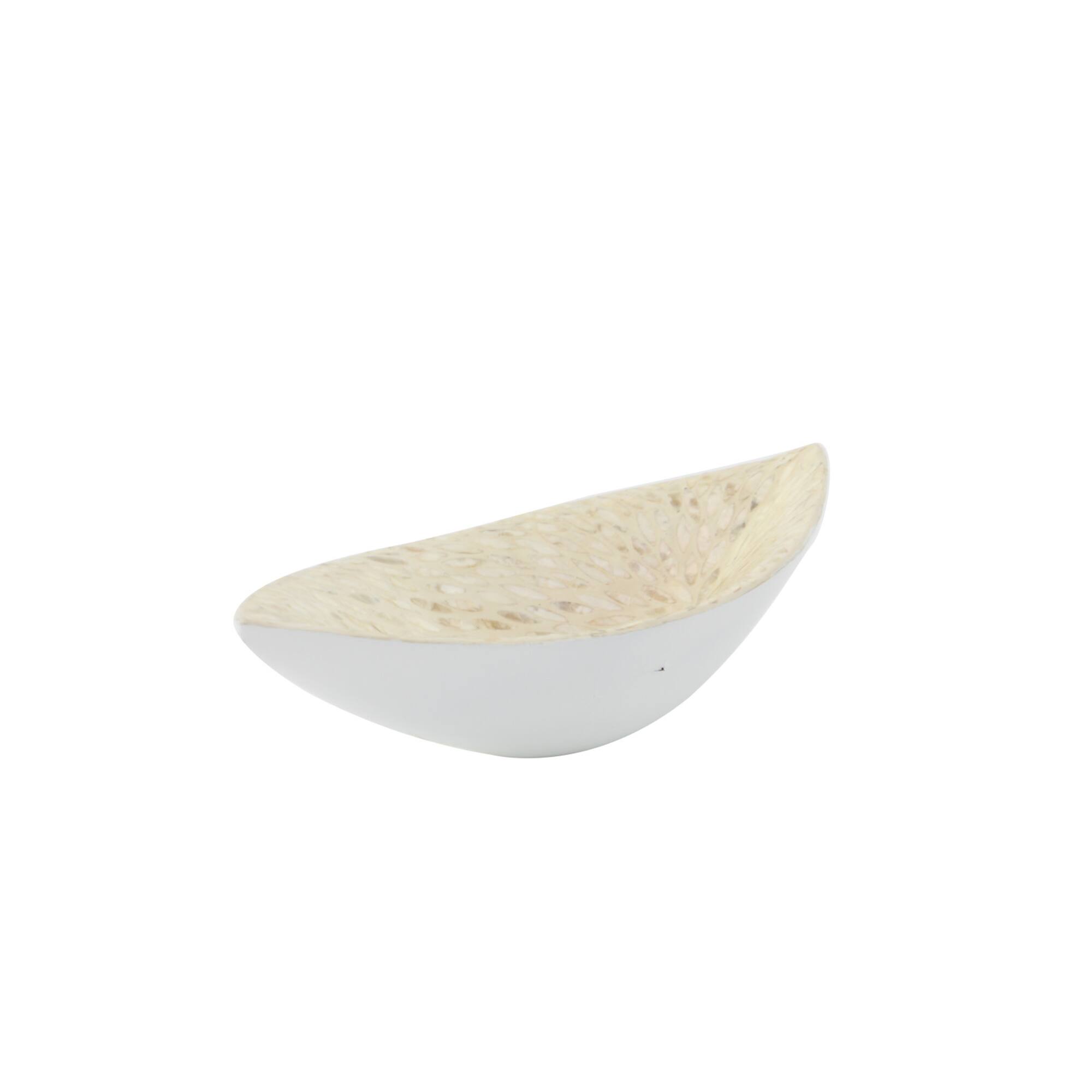 22" White Mother of Pearl Coastal Tray